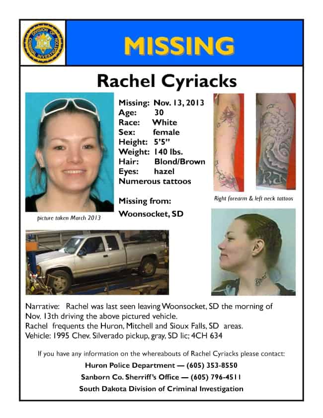 Rachel Cyriacks Missing Poster