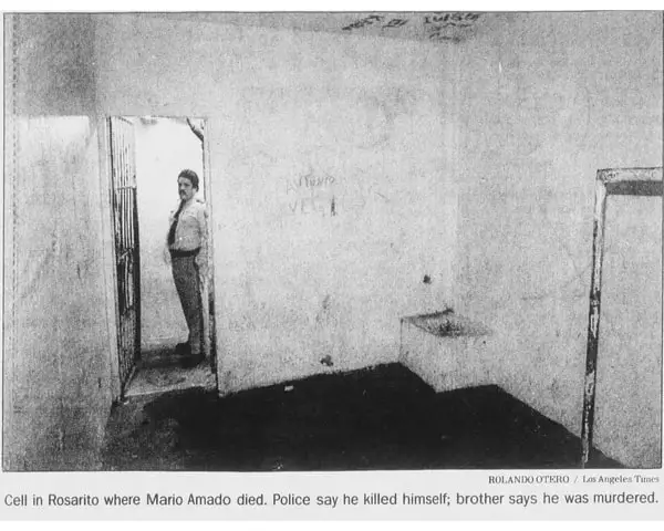 Mario Amado: photo of Mexican jail cell 
