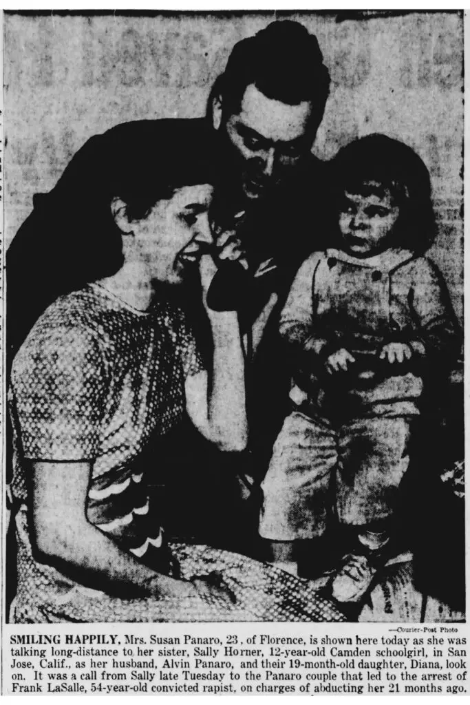 Florence Sally Horner: picture of her sister talking to Sally on the telephone with Sally's brother-in-law and niece present. 