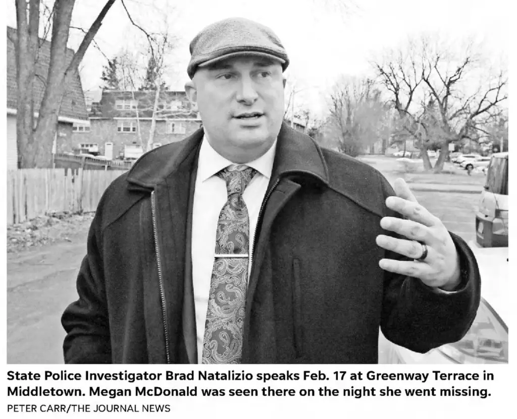 Megan McDonald: newspaper photo of State Police Investigator Brad Natalizio