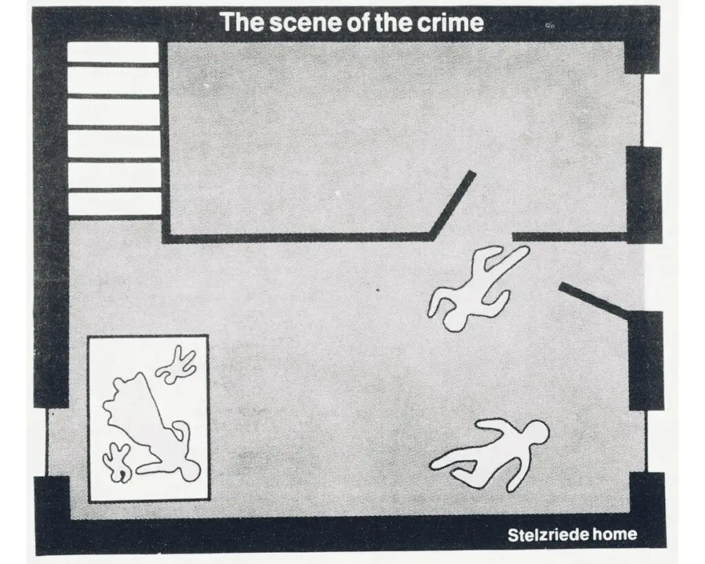 Saxtown Ax Murders: map of crime scene