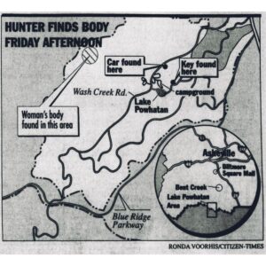 Karen Styles: map of where a deer hunter found her body