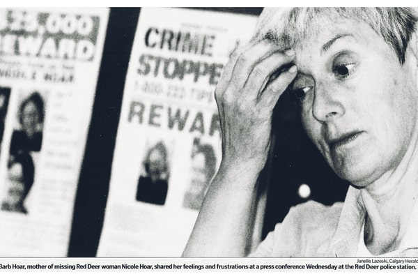 Nicole Hoar: newspaper photo of her mother, Barb Hoar in 2002