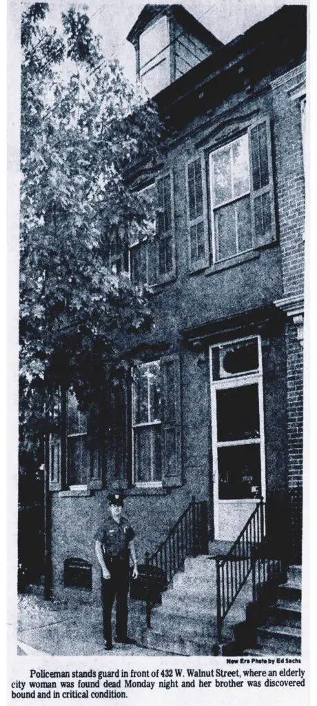 Mary Swarr Horace Swarr: 1979 Lancaster New Era photo of the Swarrs residence.
