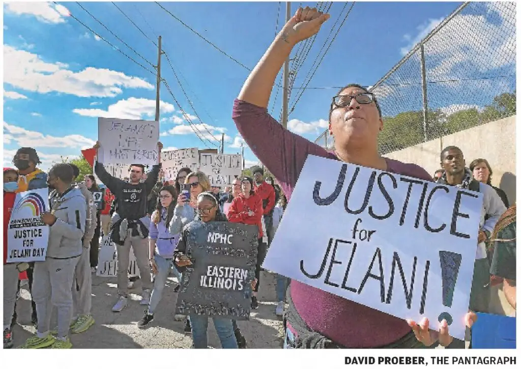 Jelani Day: The Pantagraph's photo of protestors marching for justice for Jelani.