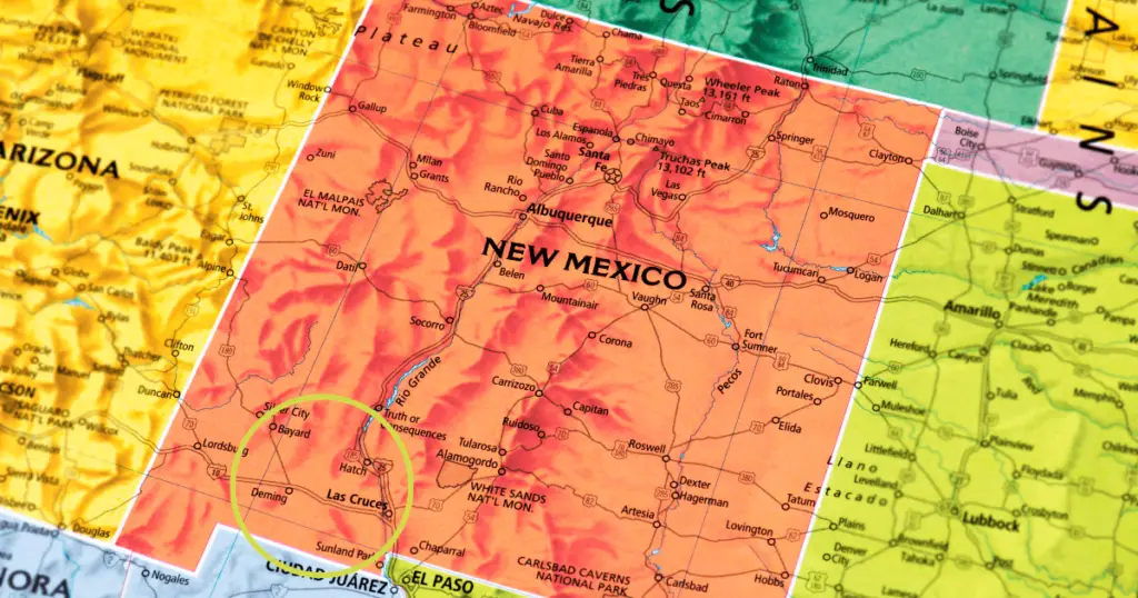 Colorful New Mexico map image
