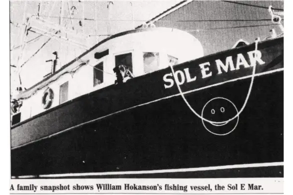 Newspaper photo of the Fishing boat Sol E Mar
