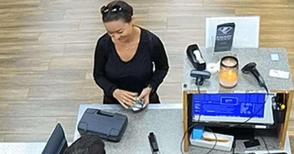 Mica Miller purchasing a gun and ammo at the pawn shop on the day of her death