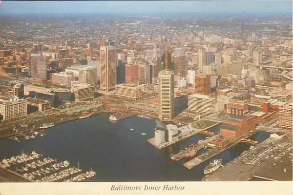 Baltimore Inner Harbor postcard 1980s